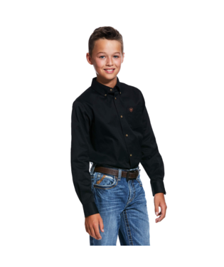 Ariat solid twill black classic fit good button down long sleeve shirt