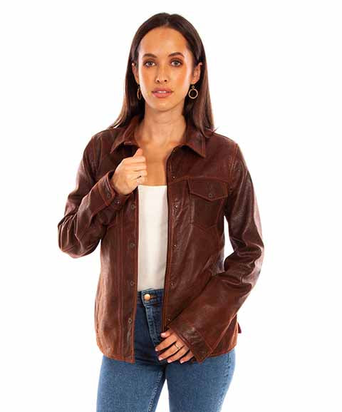 Scully leather shop jacket womens