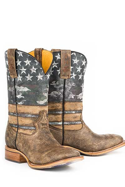 Mens Tin Haul Gun Metal Check Cowboy Boots - 14-020-0007-0206