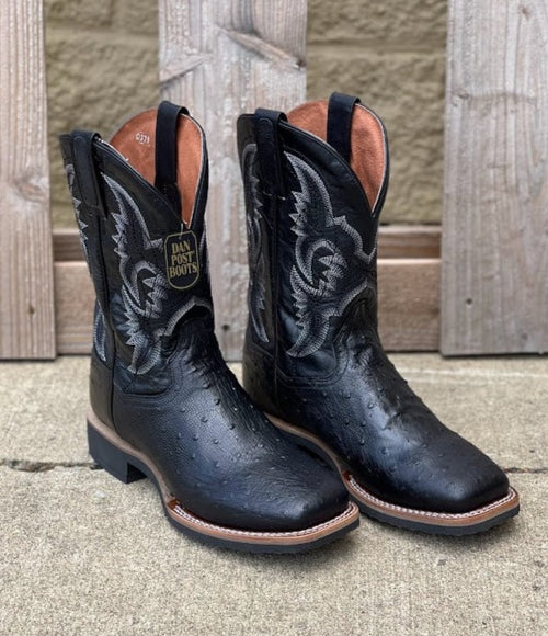 Black smooth ostrich boots online