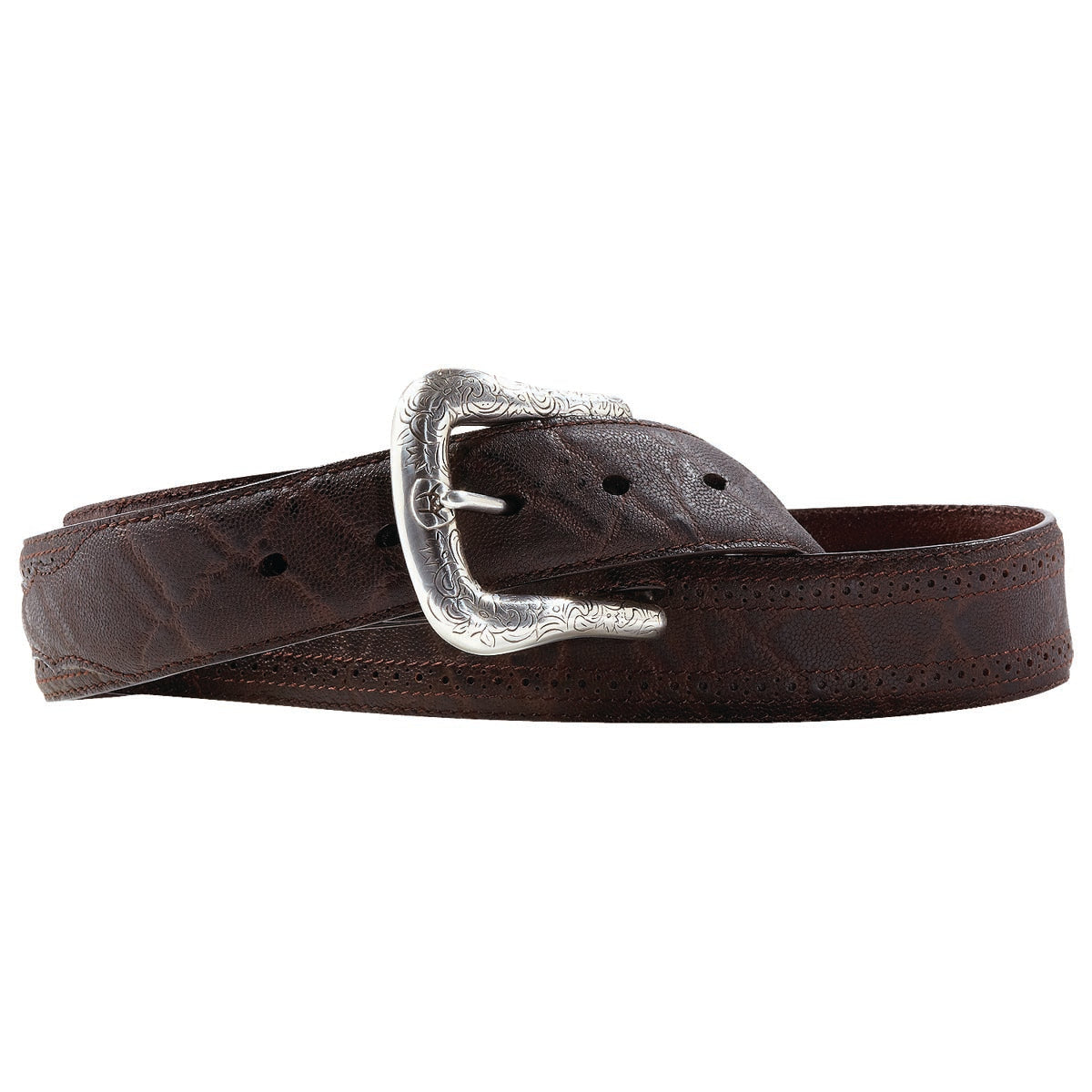 Elephant Print Leather Belt