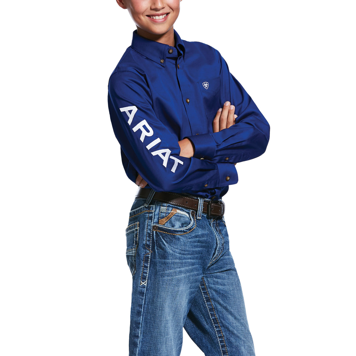 Cinch Boys' Blue Button Shirt - MTW7060083BLU