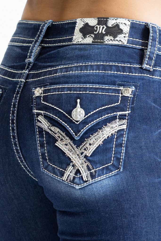 Women's Miss Me Crissy Silver Bootcut Jean #M3444B119L