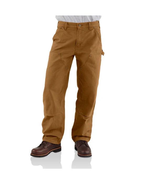 Men's Carhartt Double Front Work Dungaree Pant #B136BRN