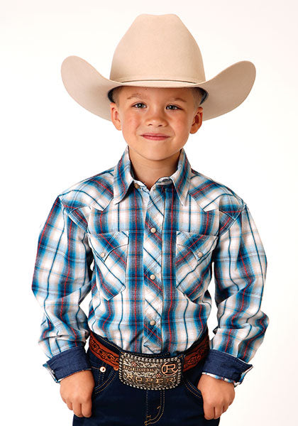 Boy's Roper Snap Front Shirt #03-030-0062-4032BU | High Country Western ...