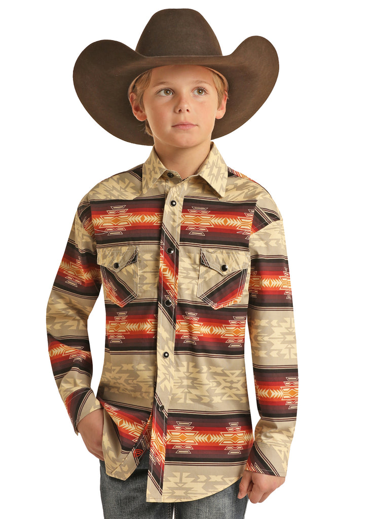 Boy's Rock & Roll Cowboy Snap Front Shirt #BBN2S02142