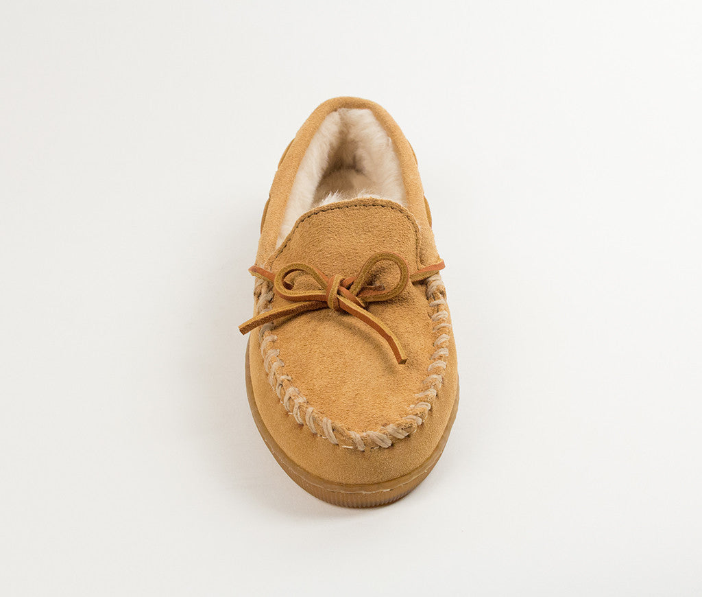 Men's Minnetonka Pile Lined Hardsole Moccasin Slipper #3901